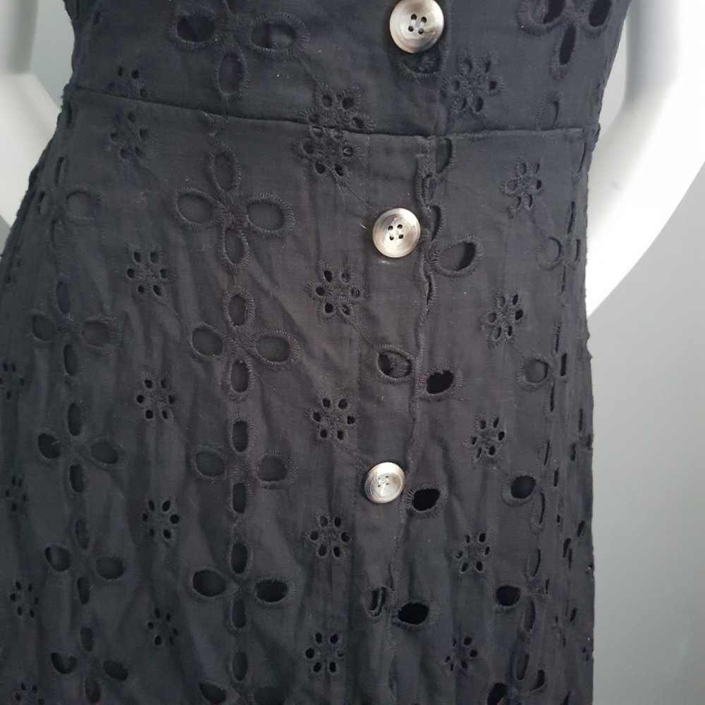 Monteau Black Eyelet Puff Sleeve Mini Dress - Picture 7 of 12